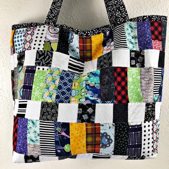 Handmade Bag Tote Quilted OOAK Multi Color New - Picture 2 of 8